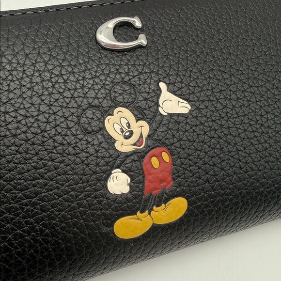 Disney X Coach Mickey Mouse Essential Accordion Zip Wallet Regenerative Leather - Picture 10 of 13